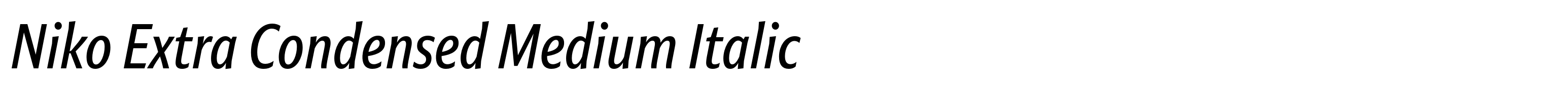 Niko Extra Condensed Medium Italic